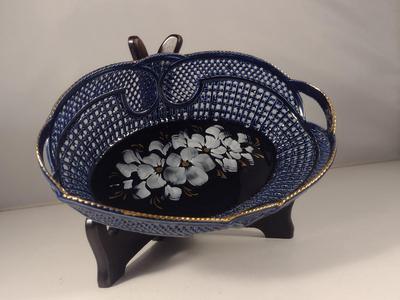 Cluj-Napoca Cemarom Romanian Reticulated Porcelain Hand Decorated Bowl