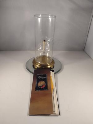 Wolfard Hand Blown Glass Oil Lamp with Brass Base