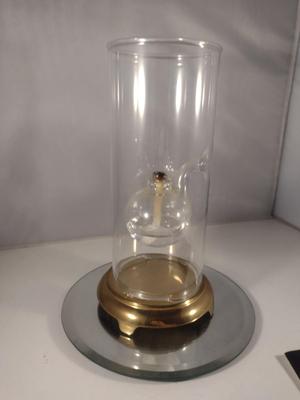 Wolfard Hand Blown Glass Oil Lamp with Brass Base
