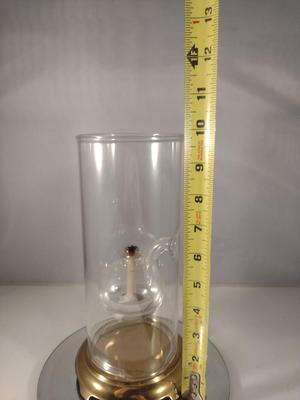 Wolfard Hand Blown Glass Oil Lamp with Brass Base