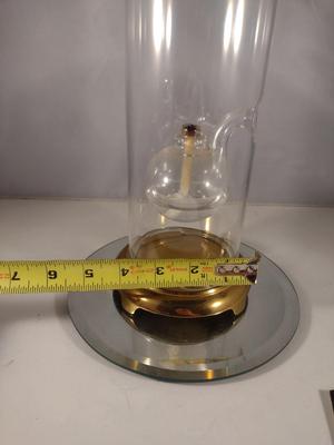 Wolfard Hand Blown Glass Oil Lamp with Brass Base