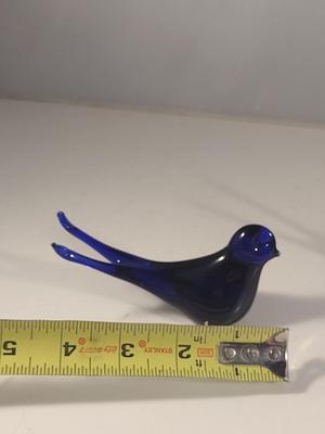 Pair of Cobalt Blue Glass Birds