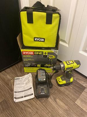 Very Nice RYOBI 18v Cordless Drill w/2 Batteries in Original Box