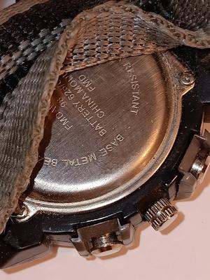 Sports watch = 165 FT. Water resistant wristwatch with Velcro band