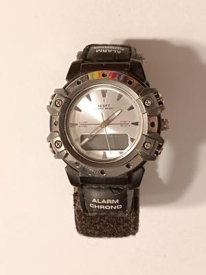 Sports watch = 165 FT. Water resistant wristwatch with Velcro band