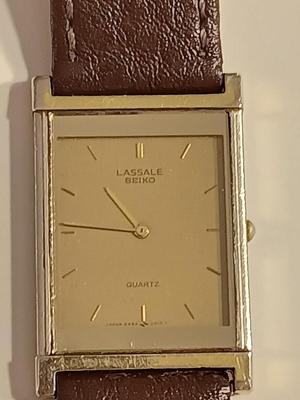 Vintage Lassale Geiko Quartz wristwatch with leather band and paperwork