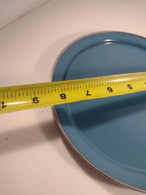 Two Enamelware Plates/Serving Trays- Color Matches Cathrineholm Pieces