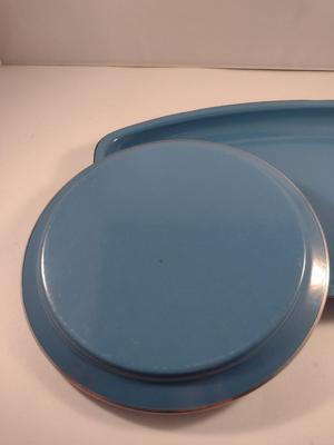 Two Enamelware Plates/Serving Trays- Color Matches Cathrineholm Pieces