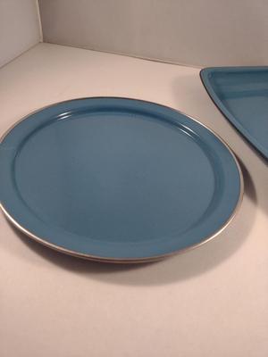 Two Enamelware Plates/Serving Trays- Color Matches Cathrineholm Pieces