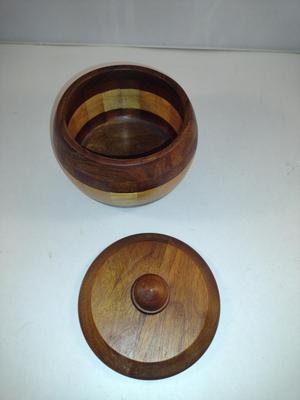 Turned Wood Box with Lid- Signed by Artist