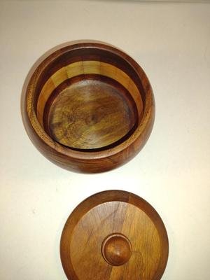 Turned Wood Box with Lid- Signed by Artist