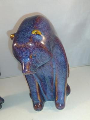 Glazed Ceramic Mama and Baby Bear Set