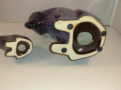 Glazed Ceramic Mama and Baby Bear Set