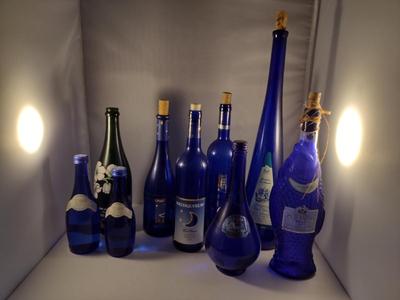 Collection of Cobalt Blue Glass Bottles