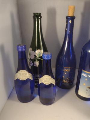 Collection of Cobalt Blue Glass Bottles