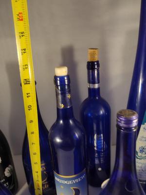 Collection of Cobalt Blue Glass Bottles
