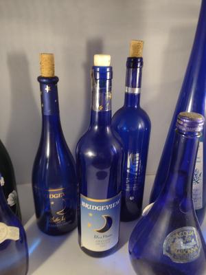Collection of Cobalt Blue Glass Bottles