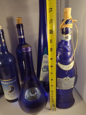 Collection of Cobalt Blue Glass Bottles