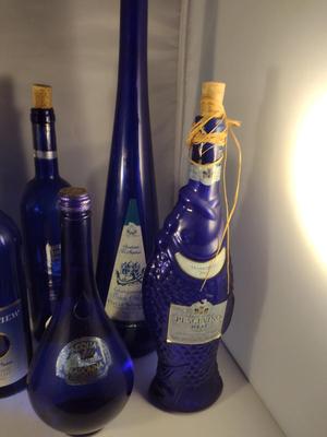 Collection of Cobalt Blue Glass Bottles