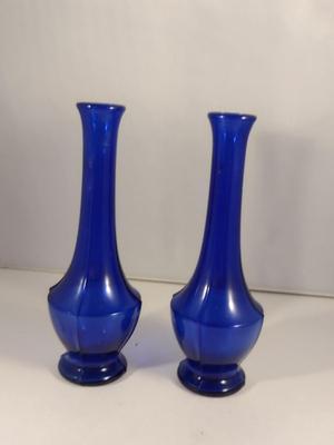 Pair of Cobalt Blue Glass Vases