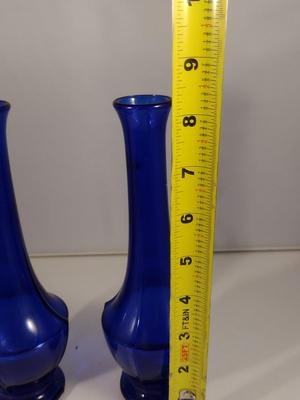 Pair of Cobalt Blue Glass Vases