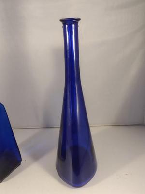 Pair of Cobalt Blue Glass Bottles