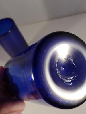 Pair of Cobalt Blue Blown Glass Drinking Glasses