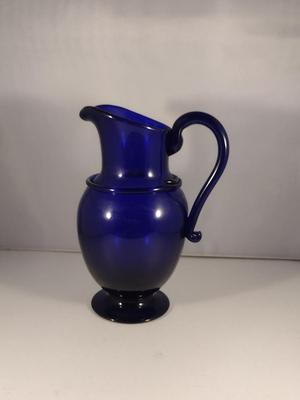 Cobalt Blue Art Glass Pitcher