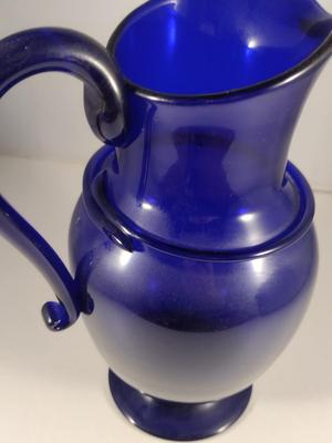 Cobalt Blue Art Glass Pitcher