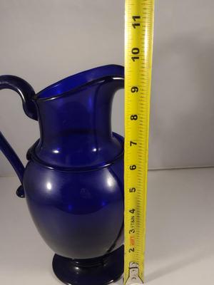 Cobalt Blue Art Glass Pitcher
