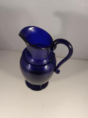 Cobalt Blue Art Glass Pitcher