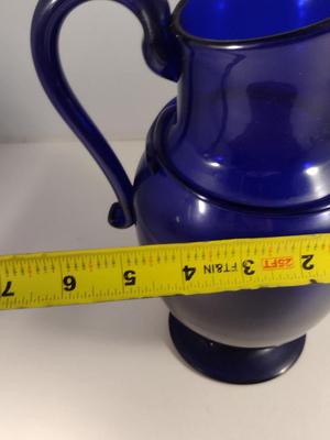 Cobalt Blue Art Glass Pitcher