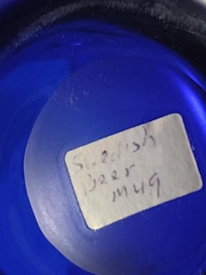 Cobalt Blue Glass Swedish Beer Mug