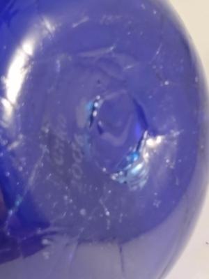 Blenko Cobalt Blue Crackle Art Glass Vase