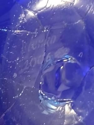 Blenko Cobalt Blue Crackle Art Glass Vase