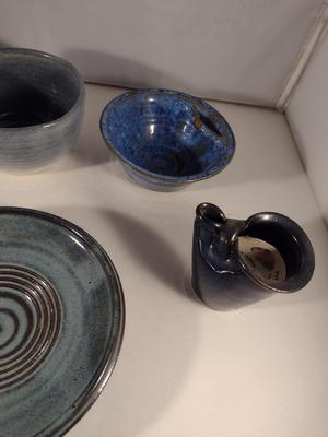 Collection of Small Pottery Pieces- Bowls, Vases, Syrup Warmer