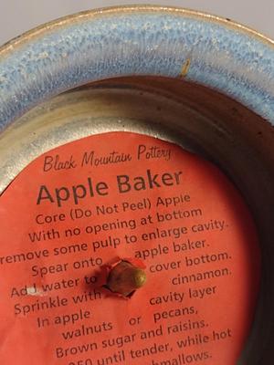 Black Mountain Pottery Hand Made Apple Baker