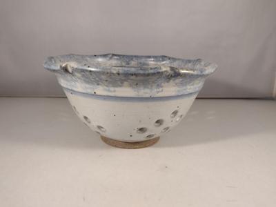 Hand Made Glazed Pottery Berry Colander