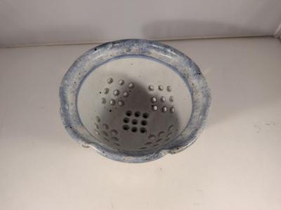 Hand Made Glazed Pottery Berry Colander