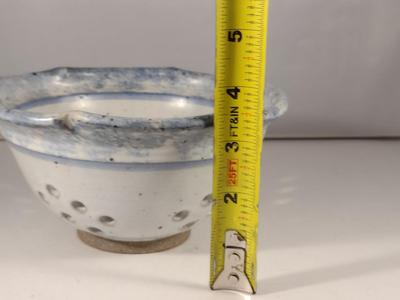 Hand Made Glazed Pottery Berry Colander