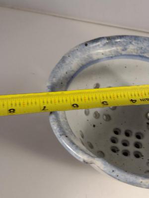 Hand Made Glazed Pottery Berry Colander