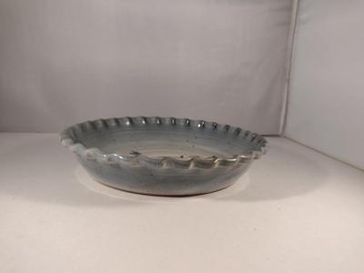 Hand Made Glazed Pottery 10" Pie Plate