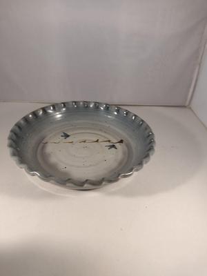 Hand Made Glazed Pottery 10" Pie Plate