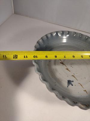 Hand Made Glazed Pottery 10" Pie Plate