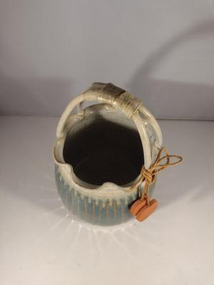 Hand Made Glazed Pottery Basket