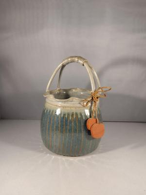 Hand Made Glazed Pottery Basket