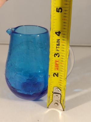 Art Glass Creamer- Crackle Finish- Possibly Blenko