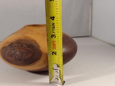 Turned Walnut Dry Flower Vase- Signed by Artist