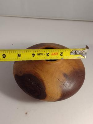 Turned Walnut Dry Flower Vase- Signed by Artist