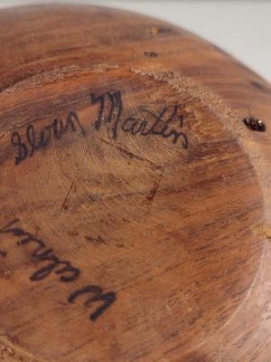 Turned Walnut Dry Flower Vase- Signed by Artist
